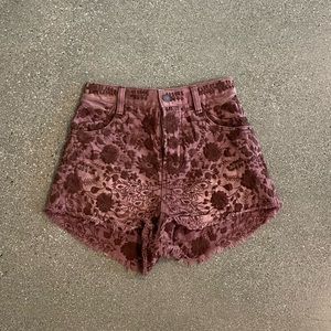 Free People high waist embroidered shorts